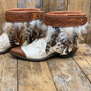 Us 7, Boho Boots, upcycled boots, gypsy boots